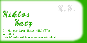 miklos watz business card